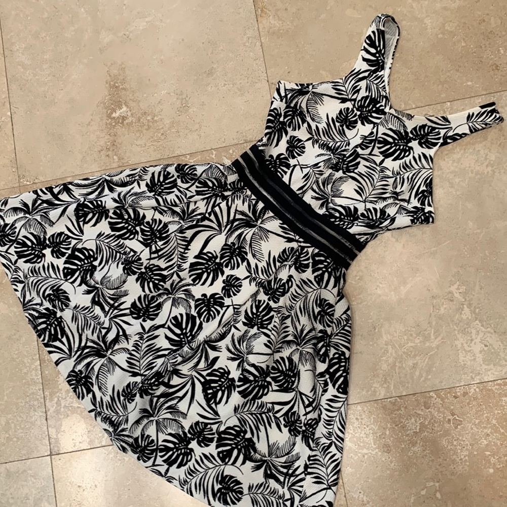 Aqua tropical skater dress